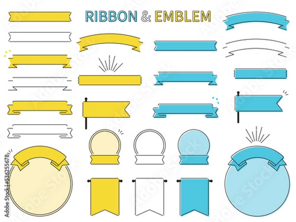 Obraz リボン＆エンブレムフレーム