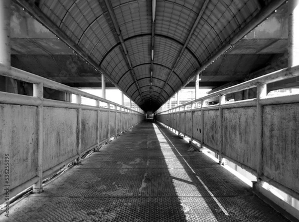 Fototapeta A Flyover in Thailand, black and white, grey scale