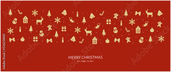 Obraz クリスマスの背景素材-手描き