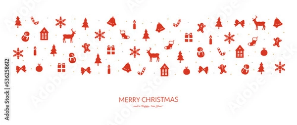 Obraz クリスマスの背景素材-手描き