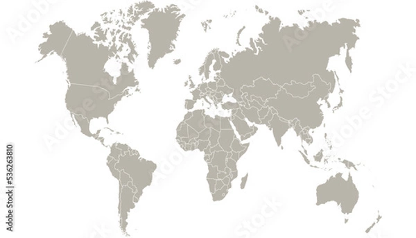 Obraz World map. Silhouette map. Color vector modern.	
