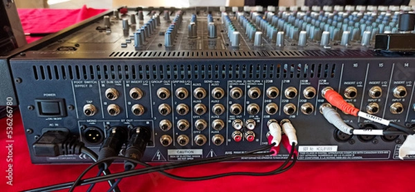 Obraz arrière d'une console de mixage