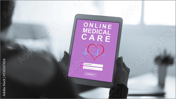 Fototapeta Online medical care concept on a tablet