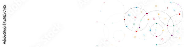 Obraz Abstract geometric background with plexus circles. Vector illustration of minimalistic design