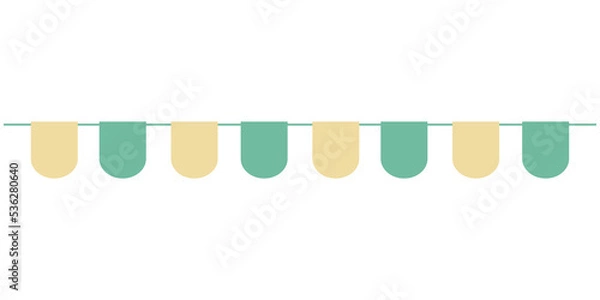 Fototapeta Pastel Green and Yellow Round-end Birthday Flag Party Banner