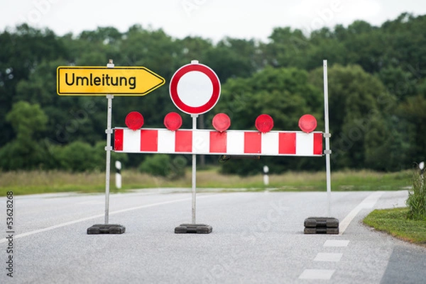 Fototapeta Droga zamknięta - objazd