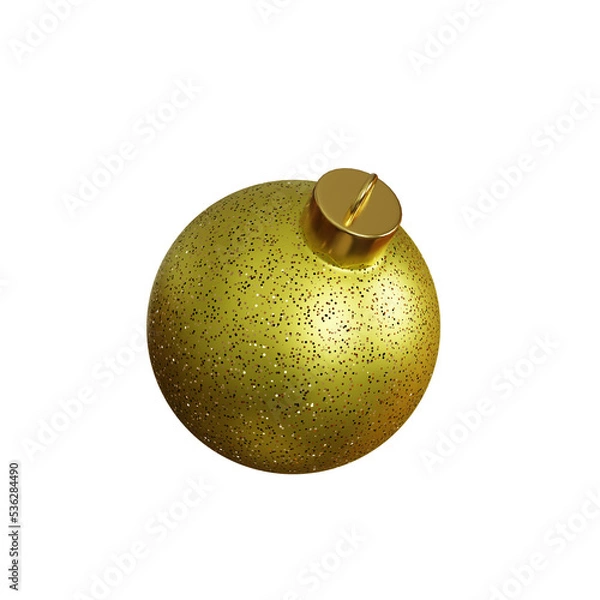 Obraz 3D yellow glitter christmas ball
