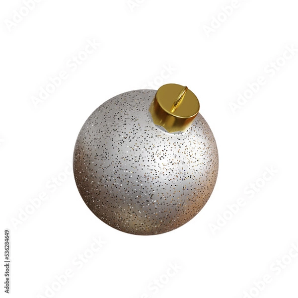 Obraz 3D White glitter christmas ball
