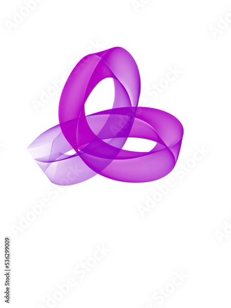 Fototapeta Abstract isolated purple three ring design element