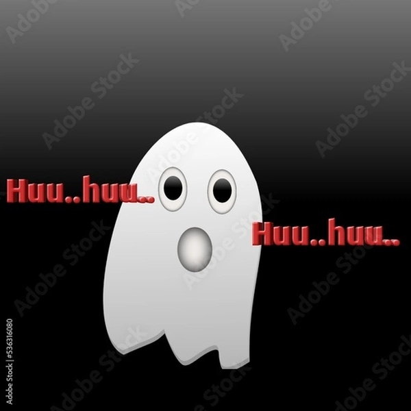 Obraz Hellowen cute ghost, happy halloween