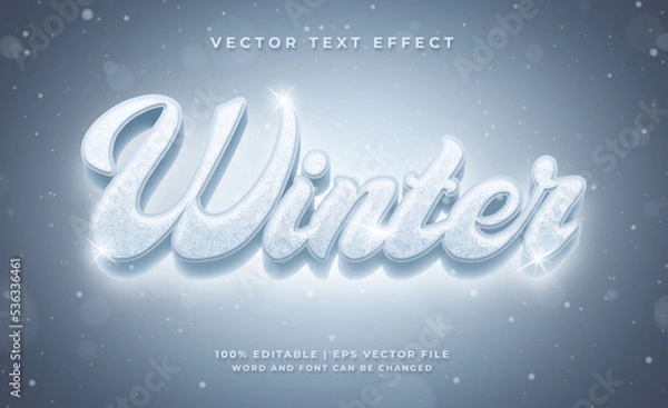 Obraz Winter 3d editable text effect template