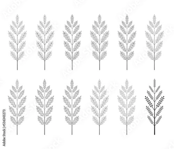 Fototapeta Design elements.
Set 6 Collection of leaf and tree vector.