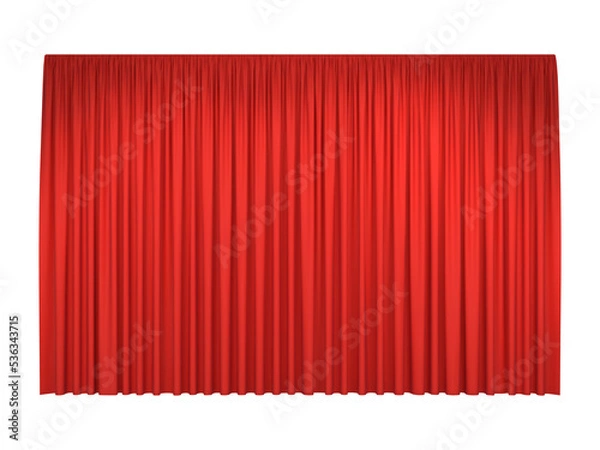 Obraz Red stage curtains, PNG isolated on transparent background