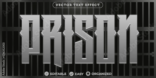 Fototapeta Prison Text Effect,Fully Editable Font Text Effect