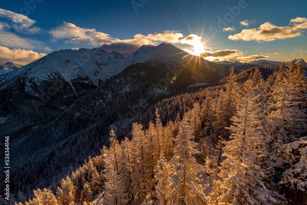 Fototapeta Zima w górach