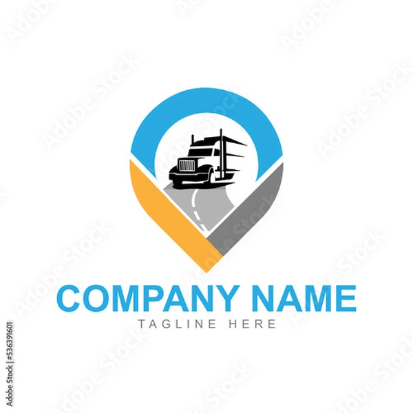 Fototapeta Location Trucking Logistics Logo Vector