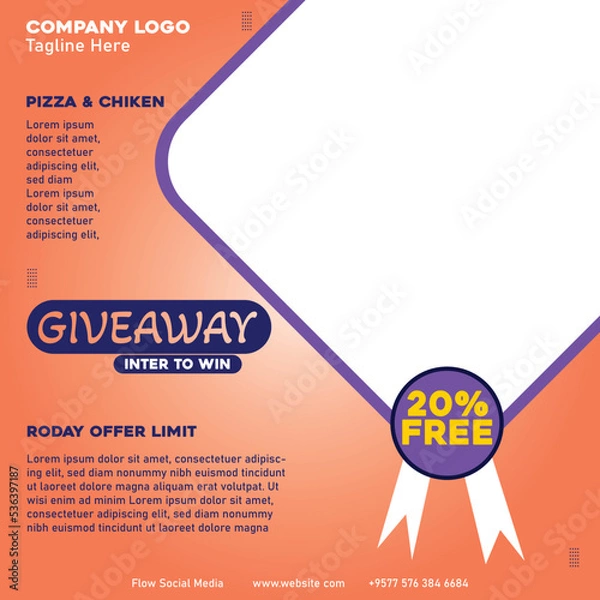 Fototapeta Social Media Post Template Design