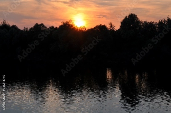 Obraz sunset over the river