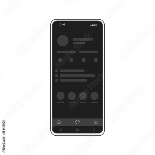 Fototapeta Mobile phone with social network design concept on the screen. Smartphone with interface carousel on social network.
