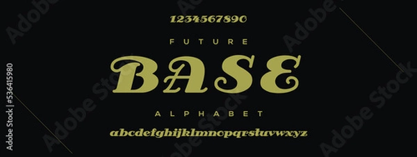 Fototapeta BASE Elegant alphabet letters font and number. Classic Lettering Minimal Fashion Designs. Typography modern serif fonts decorative vintage design concept. vector illustration