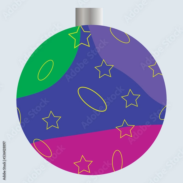 Obraz Merry Christmas universal template. Greeting Card and invitation decorated with  christmas ball. Vector illustration. 