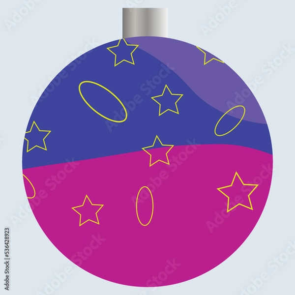 Obraz Merry Christmas universal template. Greeting Card and invitation decorated with  christmas ball. Vector illustration. 