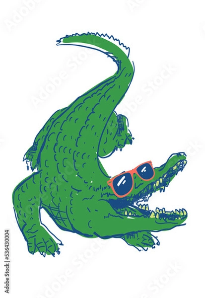 Obraz crocodile with sunglasses
