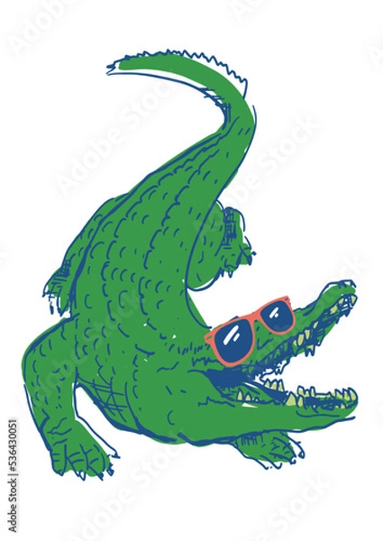 Obraz crocodile with sunglasses