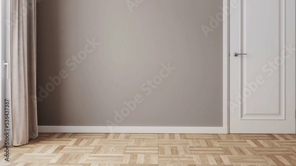 Fototapeta Empty modern living room for furniture arrangement Mockup interior. 