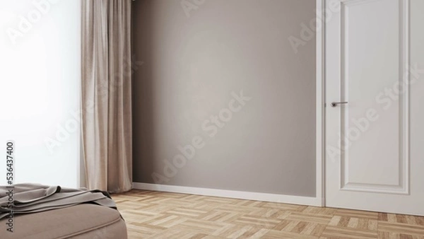 Fototapeta Projekt salonu. Widok na nowoczesne wnętrze. 