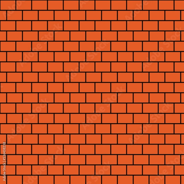 Fototapeta Orange brick wall seamless pattern. Simple pattern. Popular pattern