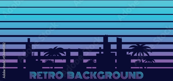 Fototapeta urban retro background in 80s style. vector illustration