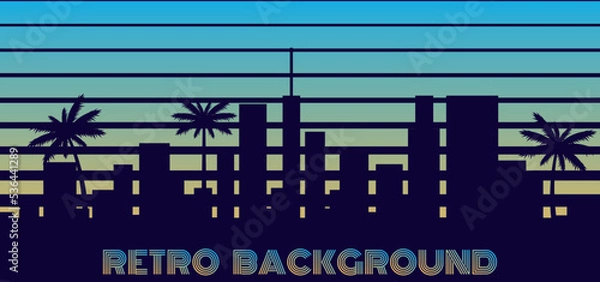 Fototapeta urban retro background in 80s style. vector illustration