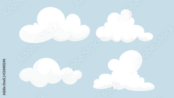 Obraz Clouds hand draw set vector on blue background  , Vector illustration EPS 10