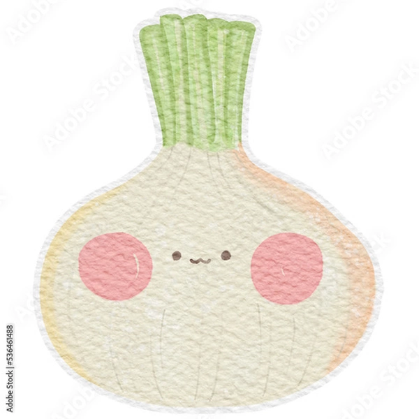 Obraz cute vegetable onion emotion.