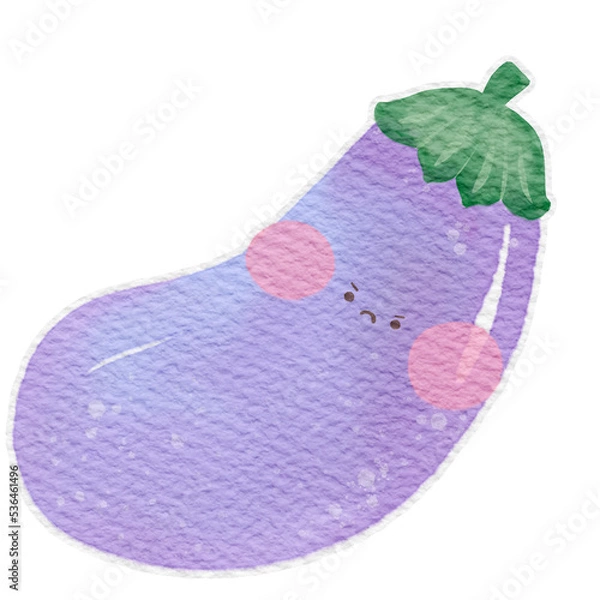 Obraz cute vegetable eggplant emotion.