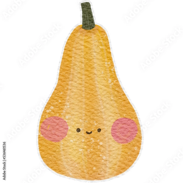 Obraz cute vegetable butternut squash emotion.