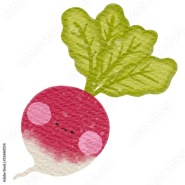Obraz cute vegetable radish emotion.