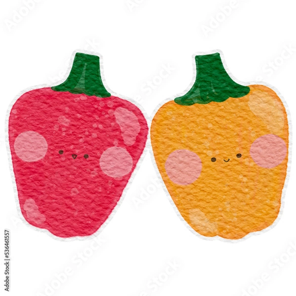 Obraz cute vegetable bell pepper emotion.