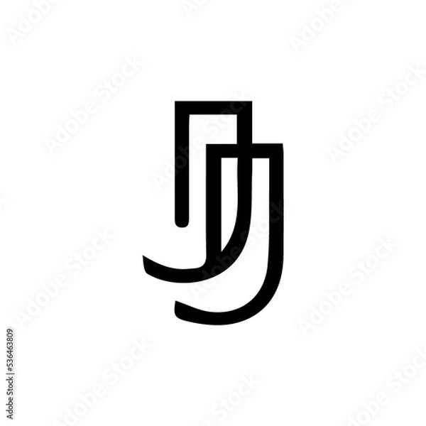 Fototapeta the letters JJ. vector logo monogram alphabet minimalist design	