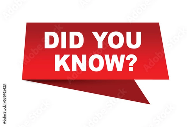 Fototapeta Did you know vector illustration. Red vector speech with white background