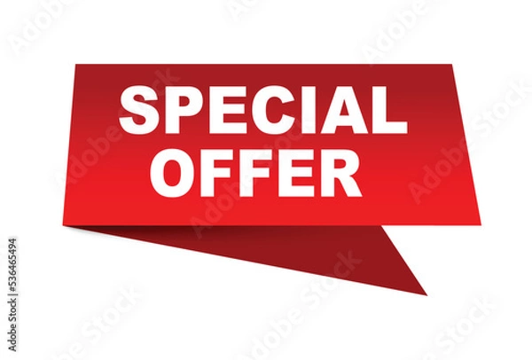 Obraz Special Offer vector illustration. Red vector speech with white background