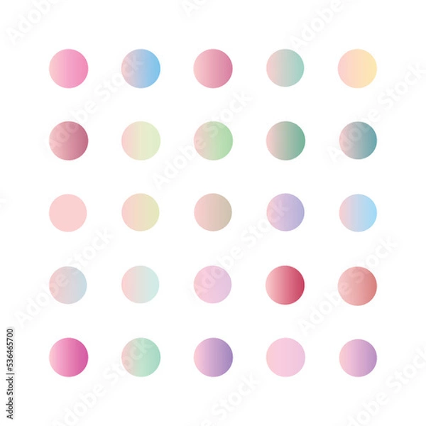 Fototapeta Pastel gradient smooth and vibrant color set. gradient set round Vector Template for design
