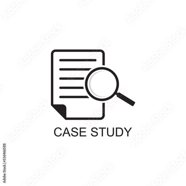 Fototapeta case study icon , magnifier icon