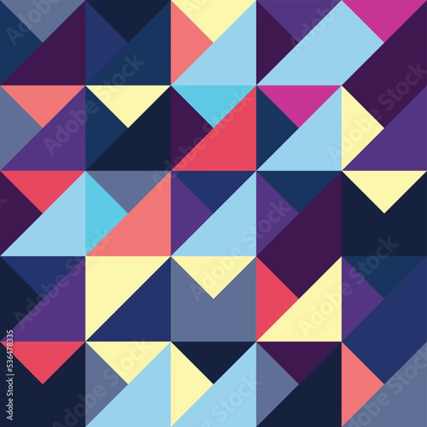 Fototapeta Abstract Bauhaus geometric pattern background, vector circle, triangle and square lines color art design. Colorful Bauhaus pattern background