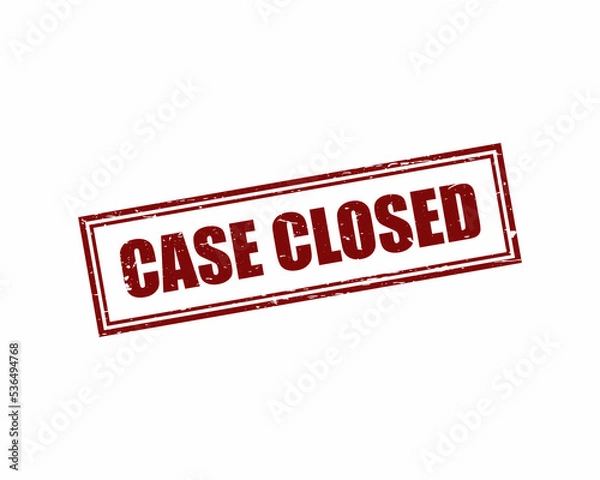 Fototapeta Case Closed red square grunge stamp, vector illustration