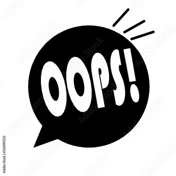 Obraz oops, oops logo, error icon, error 404	