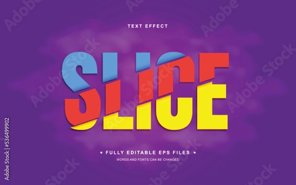 Obraz Vector Editable Text Effect in Slice Style