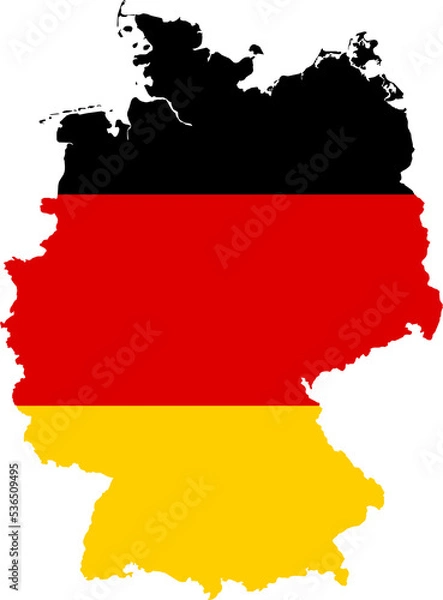 Fototapeta Germany Map Flag. German Border Boundary Country Shape Nation National Outline Atlas Flag Sign Symbol Banner. Deutschland Transparent PNG Flattened JPG Flat JPEG