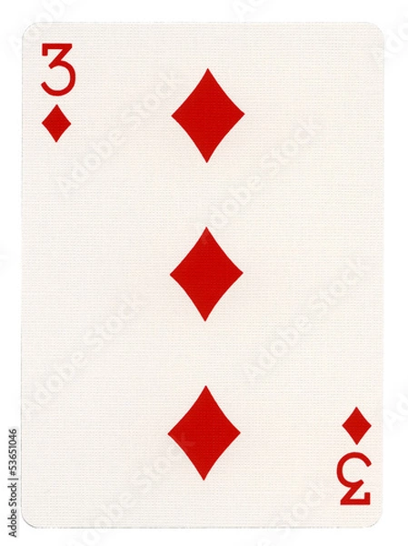 Obraz Playing Card - Three of Diamonds